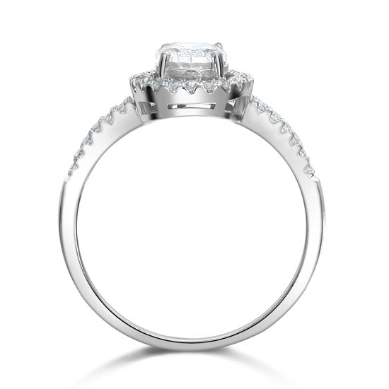 1.5 Carat Simulated Diamond Engagement Sterling 925 Silver Ring