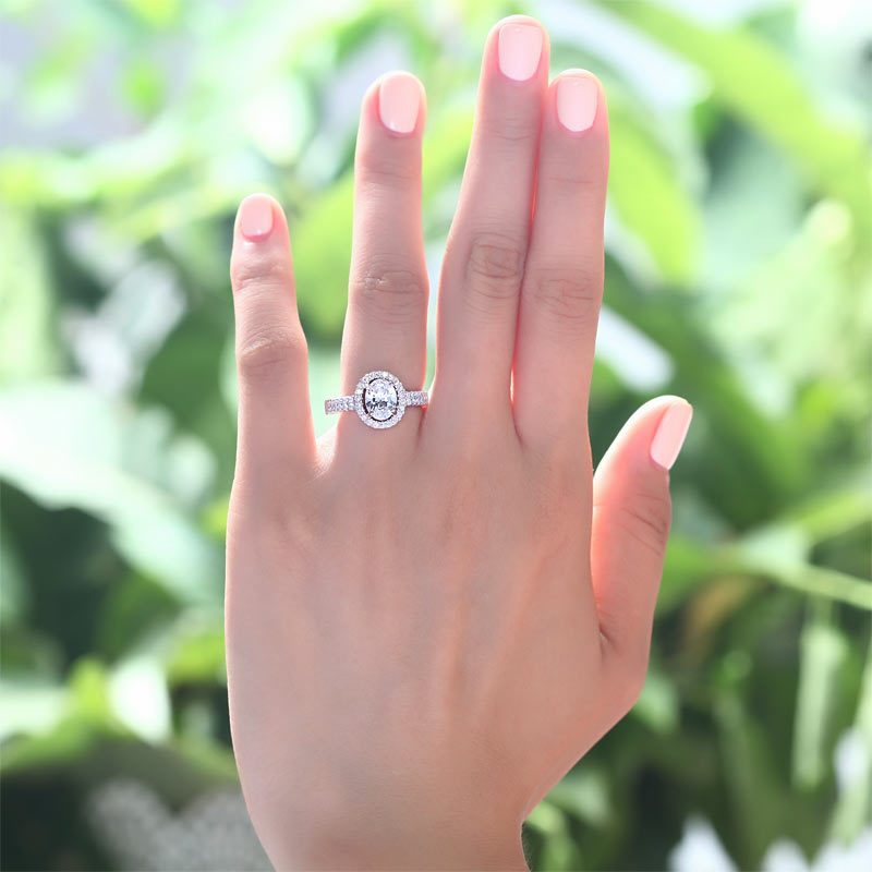 1.5 Carat Simulated Diamond Engagement Sterling 925 Silver Ring