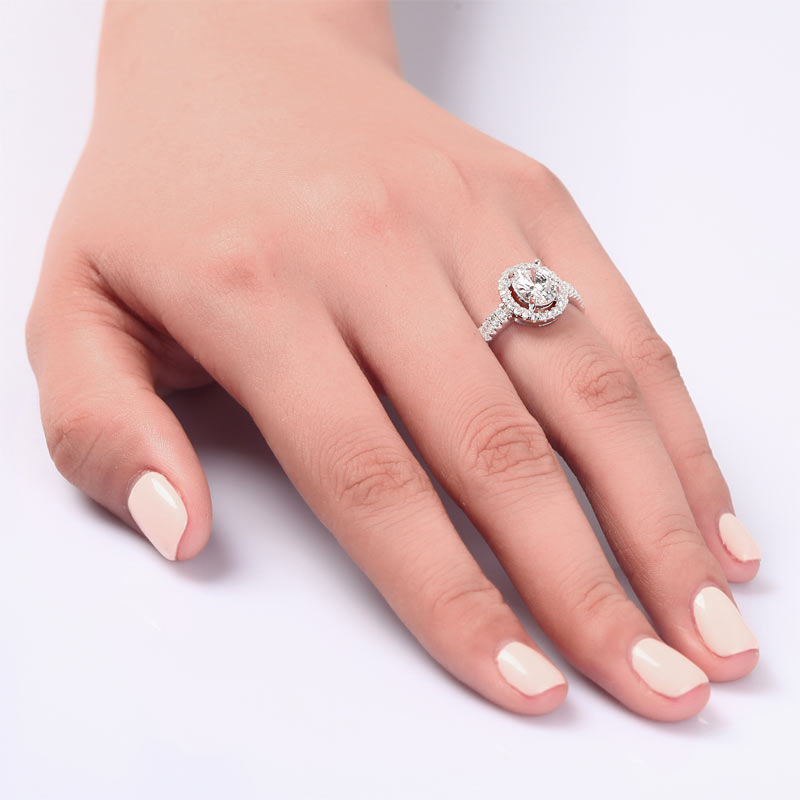 1.5 Carat Simulated Diamond Engagement Sterling 925 Silver Ring