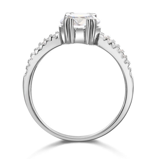 2 Carat Simulated Diamond Engagement Sterling 925 Silver Ring