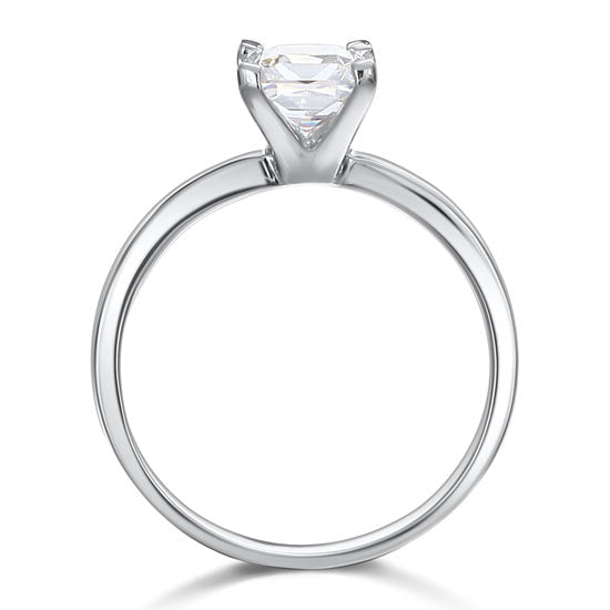 1 Carat Princess Simulated Diamond Engagement Sterling 925 Silver Ring