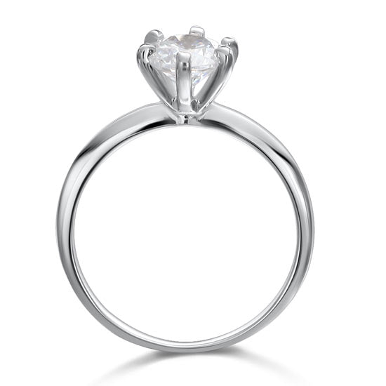 1 Carat Simulated Diamond Engagement Sterling 925 Silver Ring