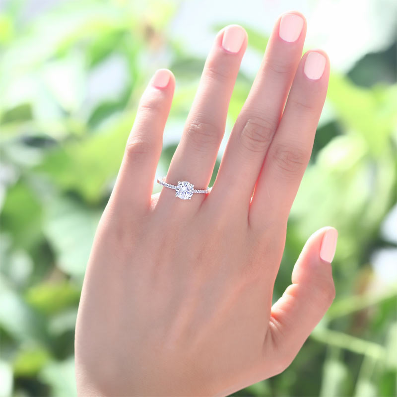 Simulated Diamond Sterling 925 Silver Engagement Ring