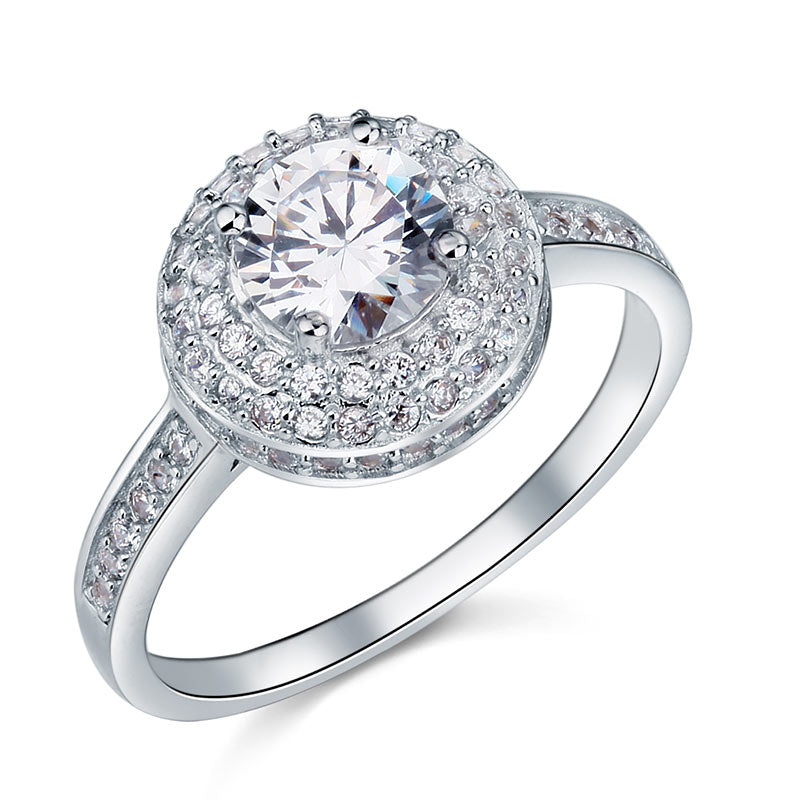 1 Carat Round Cut Simulated Diamond Wedding Engagement Sterling 925 Silver Ring
