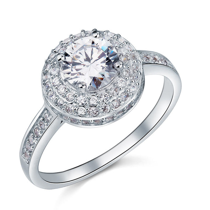 1 Carat Round Cut Simulated Diamond Wedding Engagement Sterling 925 Silver Ring