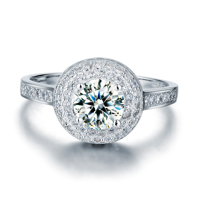 1 Carat Round Cut Simulated Diamond Wedding Engagement Sterling 925 Silver Ring