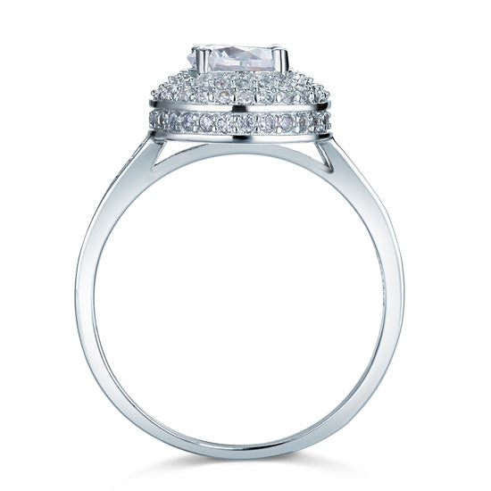1 Carat Round Cut Simulated Diamond Wedding Engagement Sterling 925 Silver Ring