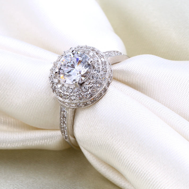 1 Carat Round Cut Simulated Diamond Wedding Engagement Sterling 925 Silver Ring