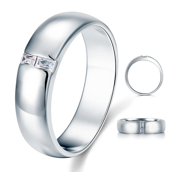 Men's Wedding Band Solid Sterling 925 Silver Ring