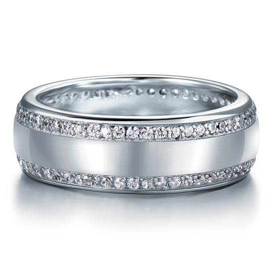 Men's Wedding Band Solid Sterling 925 Silver Ring