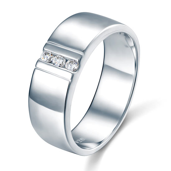 Men's Wedding Band Solid Sterling 925 Silver Ring