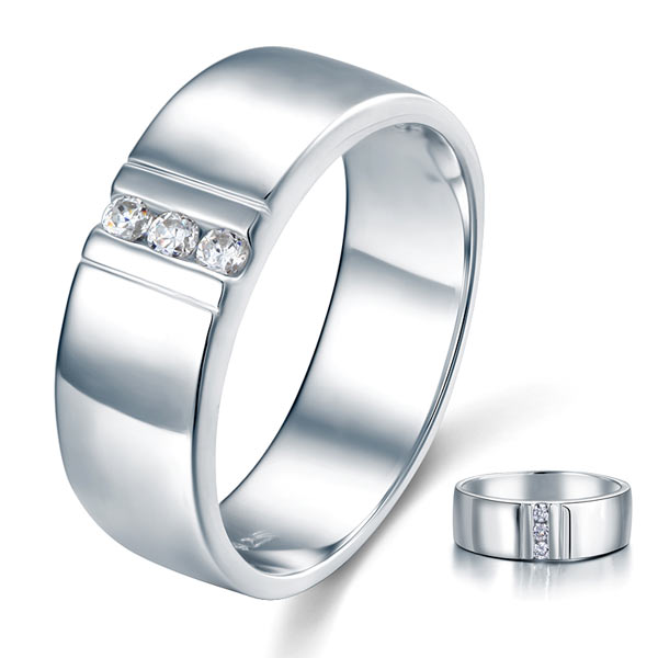 Men's Wedding Band Solid Sterling 925 Silver Ring