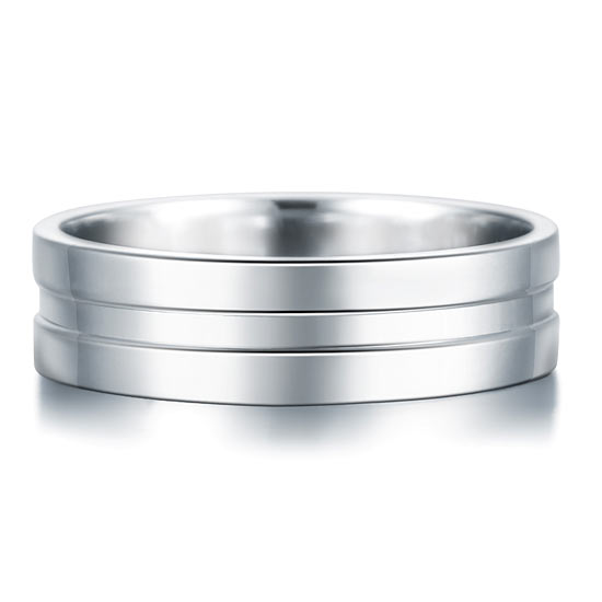 High Polished Plain Men's Solid Sterling 925 Silver Wedding Band Ring