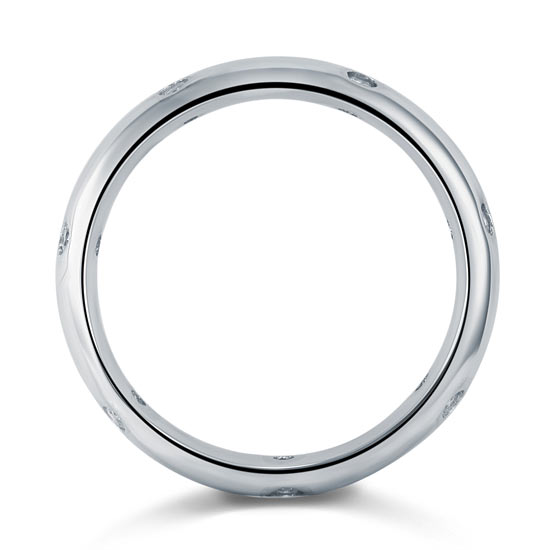 Simulated Diamond Wedding Band Solid Sterling 925 Silver Ring