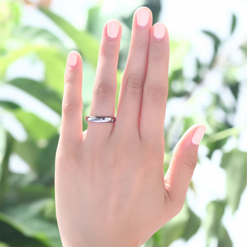 Simulated Diamond Wedding Band Solid Sterling 925 Silver Ring