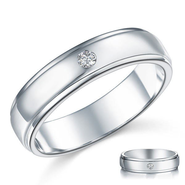 Men's Wedding Band Solid Sterling 925 Silver Ring