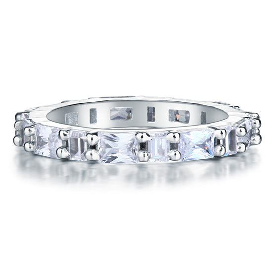 Emerald Cut Solid Sterling 925 Silver Ring