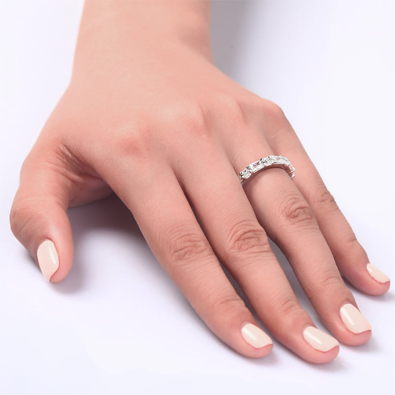 Emerald Cut Solid Sterling 925 Silver Ring
