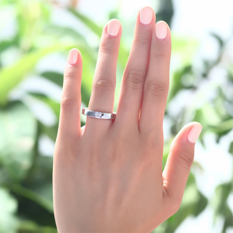 Princess Cut Simulated Diamond Solid Sterling 925 Silver Ring