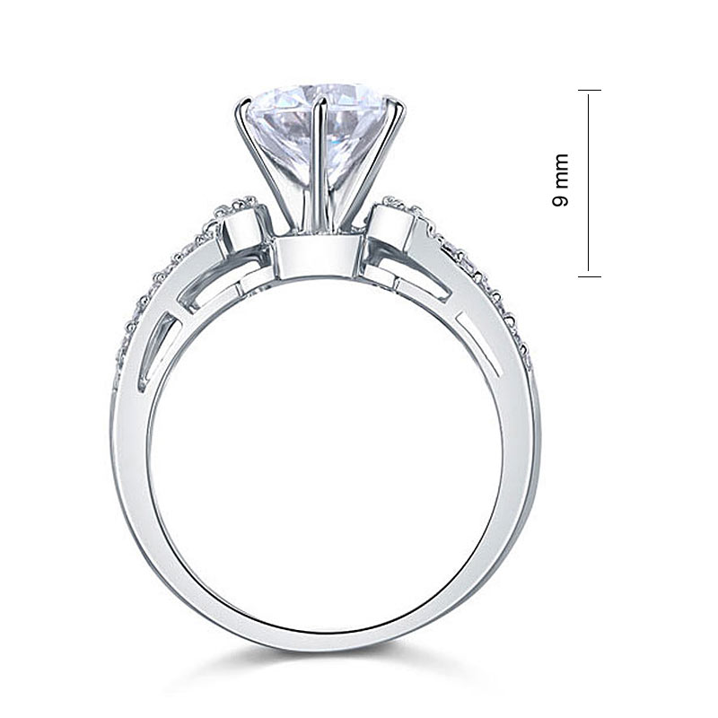 2 Carat Simulated Diamond Solid 925 Sterling Silver Wedding Engagement Ring