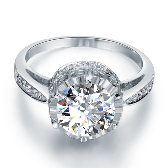 Vintage Style 2.5 Ct Solid 925 Sterling Silver Wedding Engagement Ring Jewelry