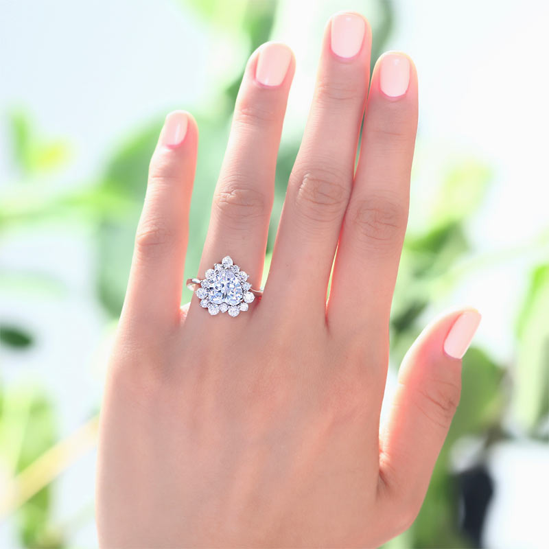 2.5 Carat Heart Cut 925 Sterling Silver Wedding Promise Engagement Ring