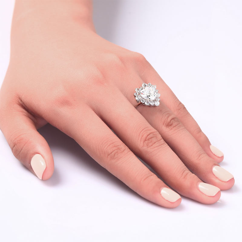 2.5 Carat Heart Cut 925 Sterling Silver Wedding Promise Engagement Ring