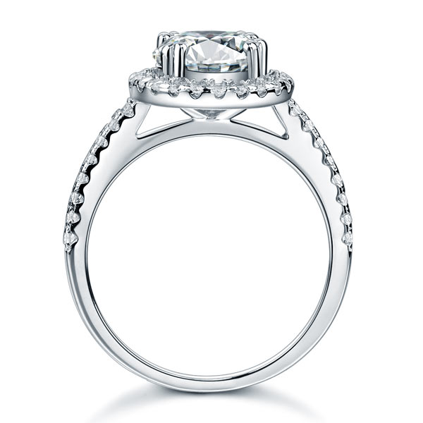 925 Sterling Silver Wedding Engagement Halo Ring 2 Carat Simulated Diamond