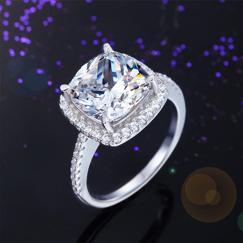 925 Sterling Silver Wedding Engagement Ring 5 Carat Simulated Diamond