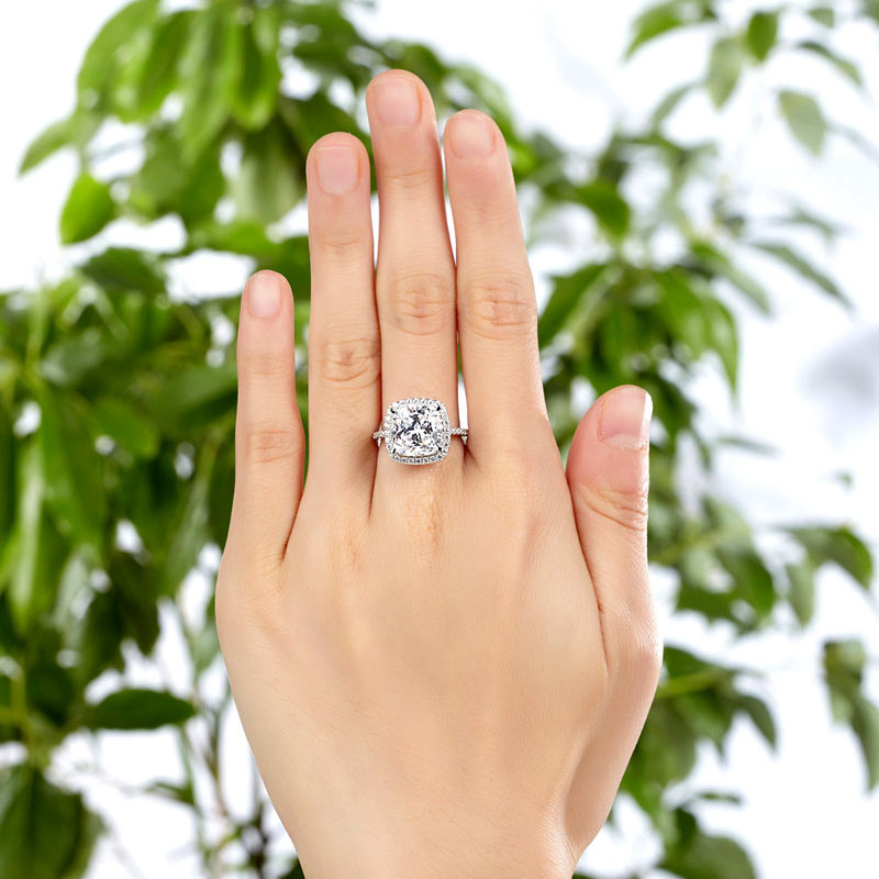 925 Sterling Silver Wedding Engagement Ring 5 Carat Simulated Diamond