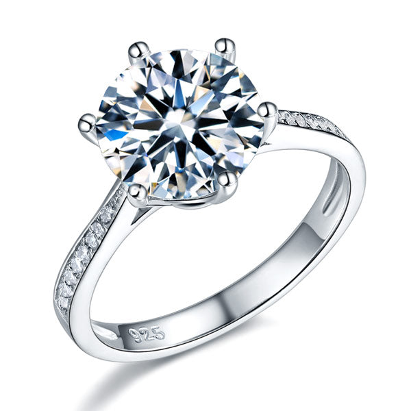 925 Sterling Silver Wedding Engagement Ring 3 Carat Simulated Diamond Jewelry