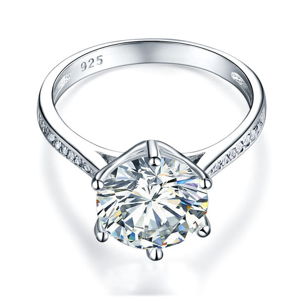 925 Sterling Silver Wedding Engagement Ring 3 Carat Simulated Diamond Jewelry