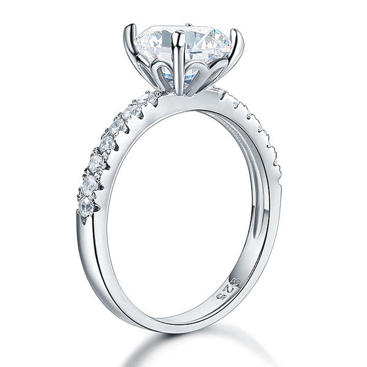 925 Sterling Silver Bridal Engagement Ring 2 Carat Simulated Diamond Jewelry