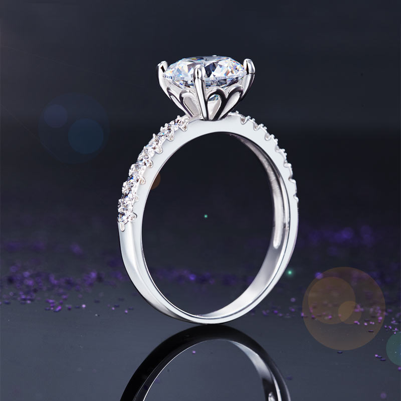 925 Sterling Silver Bridal Engagement Ring 2 Carat Simulated Diamond Jewelry