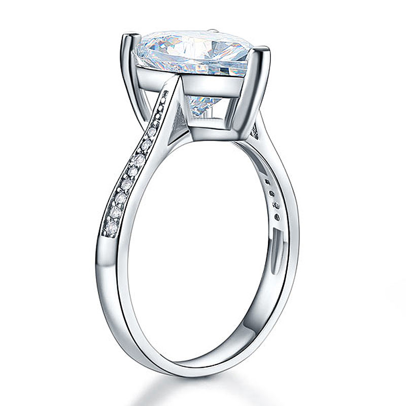 925 Sterling Silver Bridal Engagement Ring 3.5 Carat Heart Simulated Diamond Jewelry