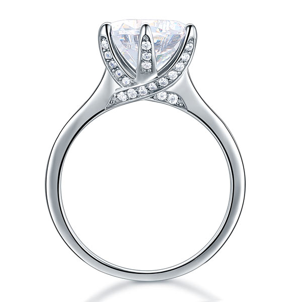 925 Sterling Silver Luxury Wedding Engagement Ring 3 Carat Simulated Diamond Jewelry