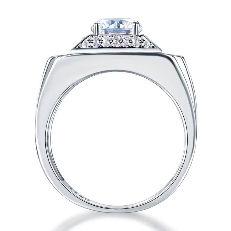 Men's Wedding Band Solid Sterling 925 Silver Ring Jewelry 1 Carat