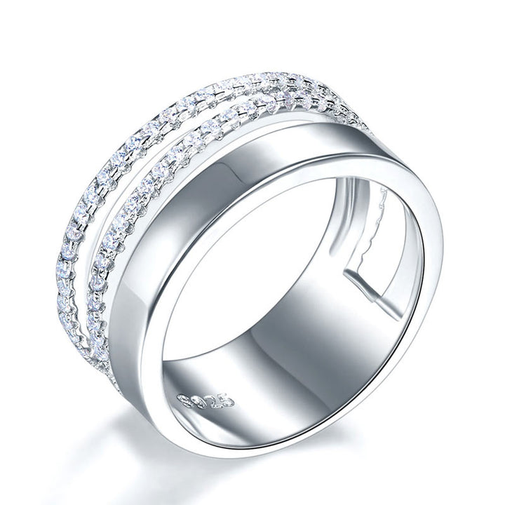 New Style Design Solid 925 Sterling Silver Wedding Band Ring