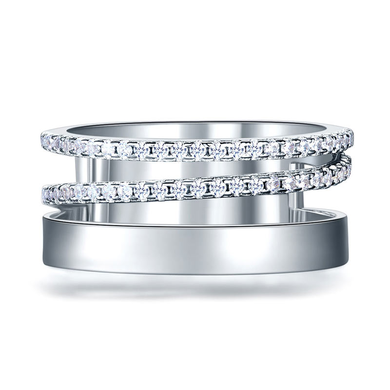 New Style Design Solid 925 Sterling Silver Wedding Band Ring