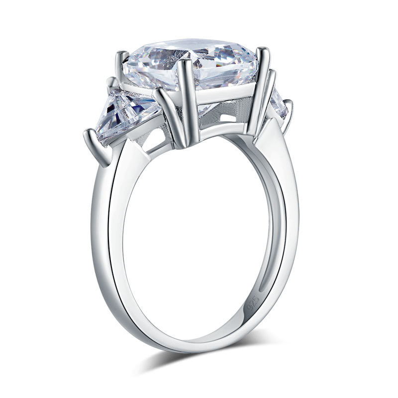 Cushion Cut 4 Carat 925 Sterling Silver Ring Party Luxury Jewelry Simulated Diamond