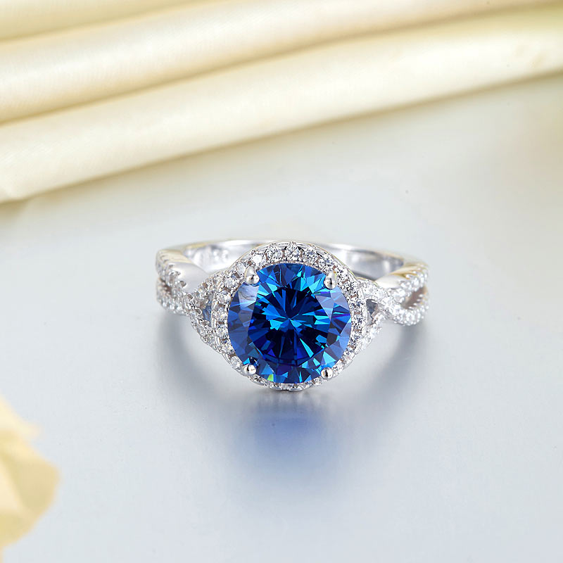 3 Carat Simulated Blue Sapphire 925 Sterling Silver Wedding Luxury Ring Anniversary