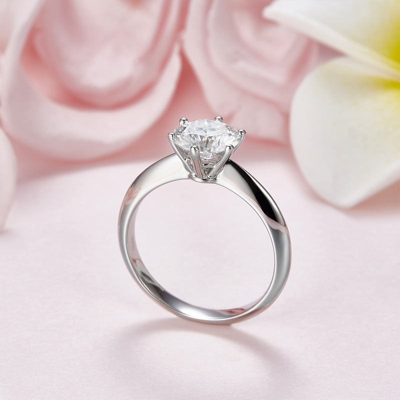 1.5 Carat Moissanite Diamond Solitaire Engagement Ring 925 Sterling Silver