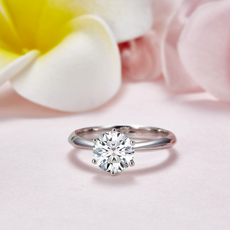 1.5 Carat Moissanite Diamond Solitaire Engagement Ring 925 Sterling Silver