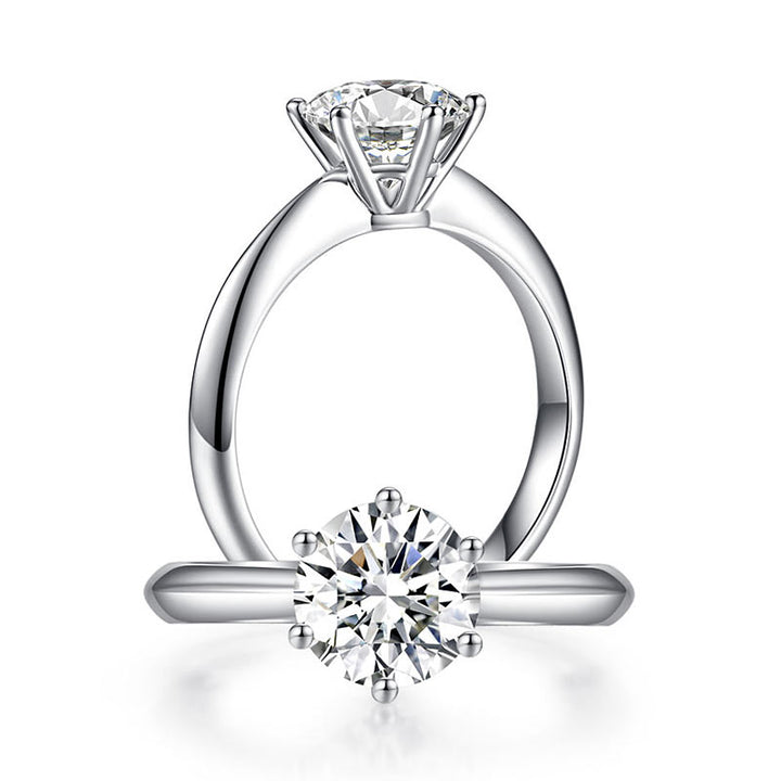 1.5 Carat Moissanite Diamond Solitaire Engagement Ring 925 Sterling Silver