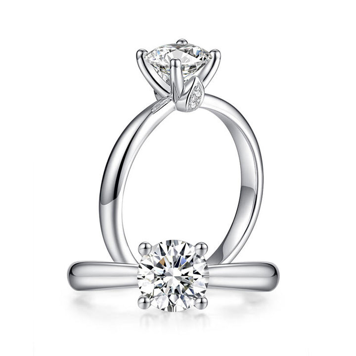 1 Carat Moissanite Diamond Ring Wedding Engagement 925 Sterling Silver