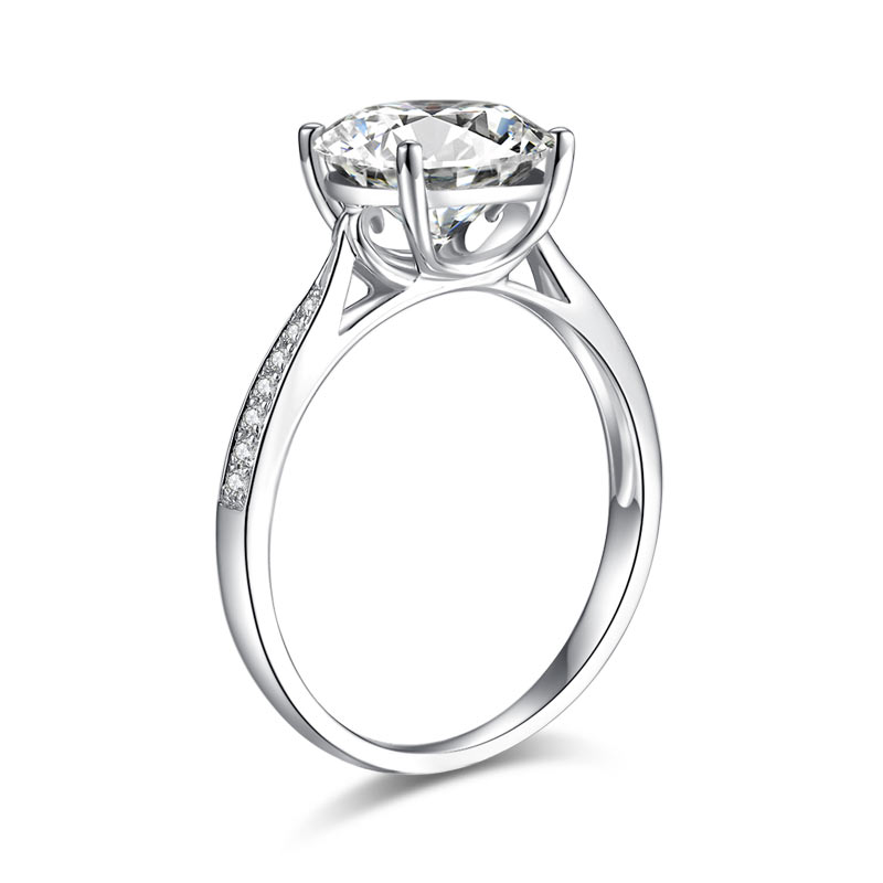 3 Carat Moissanite Diamond (9 mm) Luxury Ring Engagement 925 Sterling Silver