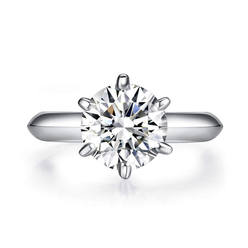 3 Carat Moissanite Diamond (9 mm) Luxury Ring 6 Claws Engagement 925 Sterling Silver