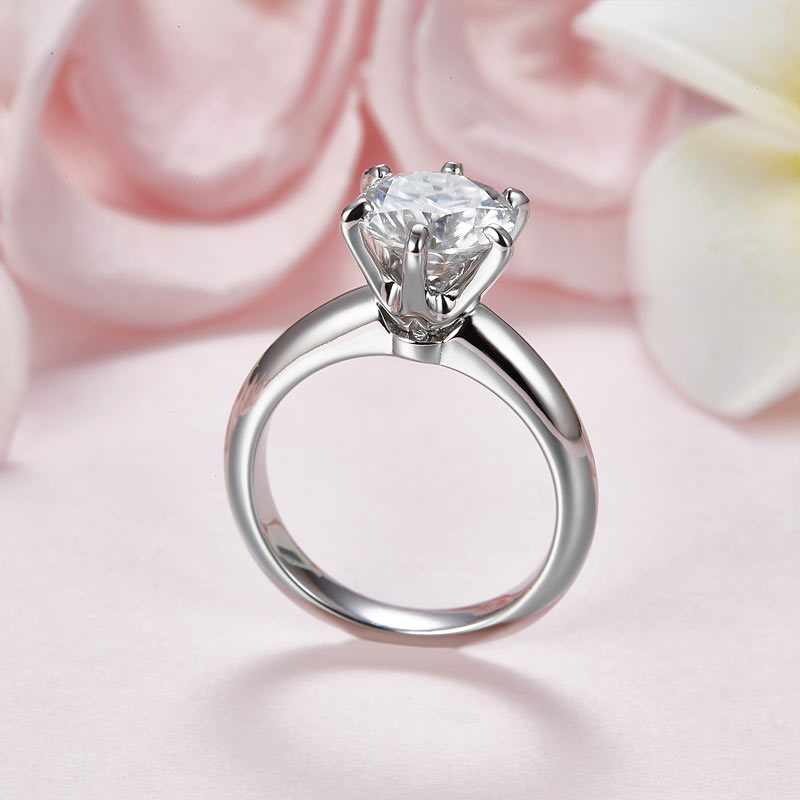 3 Carat Moissanite Diamond (9 mm) Luxury Ring 6 Claws Engagement 925 Sterling Silver
